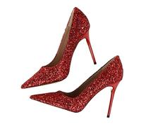 Small Nich Single Shoe Spring/Summer Item Slim Heel Pointed Shallow Mouth Work Shoes Temperament High Heels(Red,37)