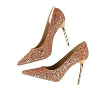 Small Nich Single Shoe Spring/Summer Item Slim Heel Pointed Shallow Mouth Work Shoes Temperament High Heels(Champagne,41)