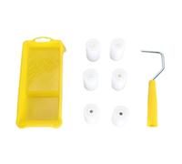 Small Paint Roller Set with Tray | High Density Foam for Precise Control/Smooth Application | DIY Home Decor/Furniture/Crafts | 6 Rollers, ABS Handle, Simple Maintenance