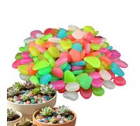 Small Pebbles - 100 piezas naturales coloridas luminosas piedras, Decorative Plant Rocks for Pots and Indoor Displays | Glow Style Stones for Fish Tanks, Acuarios, Vases and Creative Craft Projects
