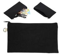 Small Pencil Pouch de 8.7x0.4x4.3 pulgadas Polla de caja de lápiz con cremallera Black Case de lona Polígena para niños Suministros de escuelas de almacenamiento de lápices de bolígrafo para niños