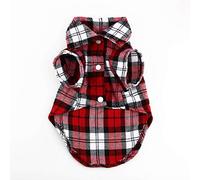 Small Pet Dog T Shirt & Lapel Coat | Breathable Cotton Plaid Jacket for Puppies/Cats | Red Dog Clothes Costume | Fashionable & Comfortable