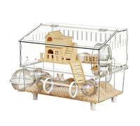 Small Pet Habitat - 2 Layer Clear Hamster Cage Large, Chinchilla Playpen Enclosure | Pet Habitat for Guinea Pigs, Dwarf Hamsters Indoor Outdoor Travel Animal Observation