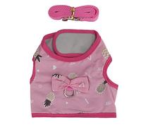 Small Pet Harness and Leash Set | Adjustable Breathable Vest for Rabbits/Cats/Guinea Pigs | Cute Traction Rope for Hamsters and Hedgehogs (S)