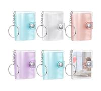Small Photo Album | 6-Piece Portable Collectible Vintage | 6.5x5x1.2cm Pocket Keychain Picture Holder, Charming For Kids Teens Adult Fans Collectors Birthday Wedding Valentines Daily Travel