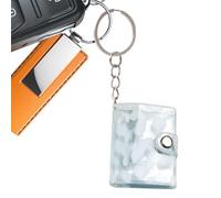 Small Photo Album Keychain - Tiny Cute Portable Holder for Kids Teens Couples Collectors Birthday Valentines Daily Travel Bag Purse | Faux Leather with Leopard Print, Compact Mini Photo Storage, Pocke