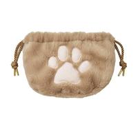 Small Plush Makeup Bag - Toiletry Bag For Purse with Cat Paw Design