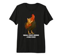 Small Pussy Riding a Big Cock Funny Pussy Meme Adult Joke Camiseta Premium