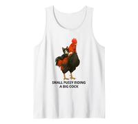 Small Pussy Riding a Big Cock Funny Pussy Meme Adult Joke Camiseta sin Mangas