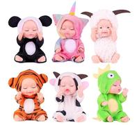Small Reborn Dolls, Realistic Soft Reborns Doll with Movable Limbs, 4.33x1.57x1.97 Inches life like Simulation Doll for Birthday, Children's Day, Holiday, Christmas Presents