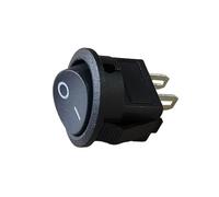 Small Rocker Boat Shaped Power Switch Upper Circular And Lower Square 2/3-Pin Two Level Electronic On-Off 15mm Hole ESSEIEIE(K027a038-Black 2pin)