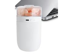 Small Room Humidifiers - ABS Salt Stone 7.5x7.5x13.2cm | USB Cool Mist Humidifier With Colorful Light, 230ml Portable Salt Lamp Humidifier | Air Moisturizer For Car, Home, And Bedroom