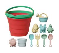 Small Sand Toys, Kids Sand Castle Toys, Outdoor Beach Digging Game Set with Folding Fruit Buckets, Shovels & Molds for Garden Pool Backyard Camping Travel Vacation Play Ages 3+