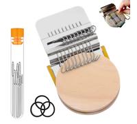 Small Sewing DIY Knit Patch Loom Kit,Mini Portable Weave Darning Looms Knitting Machine,Wooden Yarn Knitting Tool Set for Mending Jeans Socks Clothes (10 Hooks)