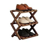 Small Shoe Rack - Estante de zapatos de madera, organizador de zapatos de 3 niveles | Estante plegable ajustable expandible | Almacenamiento de ahorro de espacio pequeños Racks For Narrow Spaces, No
