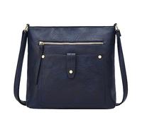 Small Shoulder Bag Ladies Soft Leather Retro Simple Fashion Square Handbag(Blue)