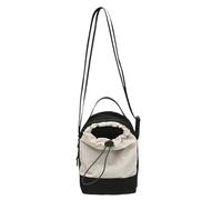 Small Side Shoulder Bag - Small Passport Holder Satchel Bag For Men Women Trendy Aesthetic , Multi Pocket Organizer + Correa ajustable | Premium Water Resistant Nylon - For Commuting & Travel, Cream