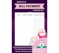 Small Simple Monthly Bill Organizer, Family Expense Tracker Bills Payments Checklist Log book Money Debt Tracker Paycheck Budgeting Financial Planning ... bill payment checklist, 6X9, 100+ Pages