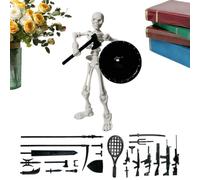 Small Skeleton Figures, Skeleton Decor with Multiple Accessories | Realistic Movable Joints Model Statue for Christmas Collection Shelves Desks Party Game Role-Playing