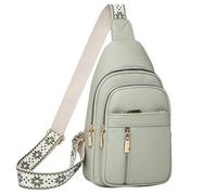 Small Sling Bag | Waterproof PU Leather Purse | 18x6x30cm Multi-Pocket Vintage Chest Pack, 350g Solid Color Shoulder Handbag, Stylish Casual Waist Satchel For Women | Travel Daily Streetwear