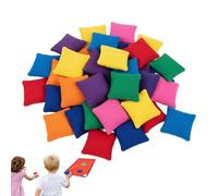 Small Square Bean Bags - 20 Pieces Portable Game Set, 1.97x2.17 Inch Mini Tossing with Reinforced Stitching, Hand-Eye Coordination Training Toys, Colorful Bean Bags for School Children's Parties