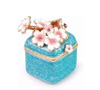 Small Square Sakura Jewelry Organizer Box Tin Alloy Earrings Ring Storage Box Gift for Women. Jewelry Organizer (Color : OneColor, Size : 5x3.2x3.2cm)