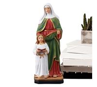 Small St Anne Statue, Resin Saint Anne with Mary Sculpture, Religious Art Collectible, Religious Decorative Statue for Living Room, Bedside, Church or Prayer Space and Church Decoration Accessory
