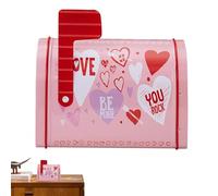 Small Tinplate Mailbox, Valentines Mailbox Candy Box, Compact Decorative Greeting Card Holder for Boyfriend, Girlfriend & Lovers, Perfect Valentine's Day Gift, Small Tinplate Valentines Mailbox