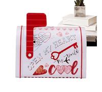 Small Tinplate Mailbox, Valentines Mailbox Candy Box, Compact Decorative Greeting Card Holder for Boyfriend, Girlfriend & Lovers, Perfect Valentine's Day Gift, Small Tinplate Valentines Mailbox