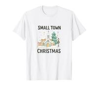 Small Town Christmas - Cozy Watercolor Church & Village Snow Camiseta