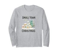 Small Town Christmas - Cozy Watercolor Church & Village Snow Manga Larga
