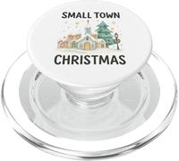 Small Town Christmas - Cozy Watercolor Church & Village Snow PopSockets PopGrip para MagSafe