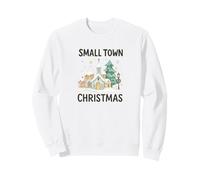 Small Town Christmas - Cozy Watercolor Church & Village Snow Sudadera