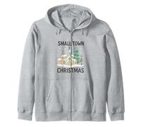 Small Town Christmas - Cozy Watercolor Church & Village Snow Sudadera con Capucha