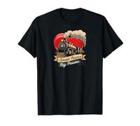 Small Trains Big Passion Steam Train Model Railroad Hobby Camiseta