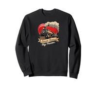 Small Trains Big Passion Steam Train Model Railroad Hobby Sudadera