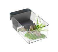 Small Turtle Tank- ABS, Clear Multi-Function Adjustable Decorative | Tortoise Enclosure Hábitat Kit for Crayfish Crabs Anfibians