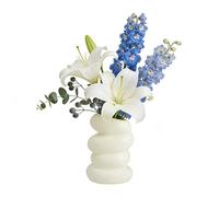 Small Vase For Flowers - Spiral Shaped Modern White Bouquet Container | Decorative Flower Vase For Table Centerpieces and Home Décor Styling | F́or Home, Living Room, Dining Table