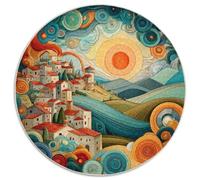 Small Village and Red-roofed Houses, Mountains Rompecabezas para Adultos || De Diversión Familiar 1000pcs (67.5x67.5cm)
