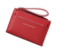 Small Wallet Modern - Short Zipper Wallet | PU Leather Coin Purse | Lightweight Credit Card Wallet with Lanyard | Ladies Zipper Wallet | Multi-Functional Coin Purse Large Capacity For Important Notes