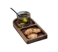 Small Wood Tray - Divided Section Holder, Rustic Serving Tray, Multi Compartment Wooden Dish | Kitchen Table Organizer for home cooking candy bread milk burrito potato chips nuts vegetables frutos