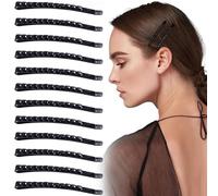 SmallCat 12 horquillas de diamantes de imitación negros, horquillas decorativas con diamantes de cristal, pinzas de pelo brillantes para mujer, accesorios de metal para el cabello para fiestas, citas,