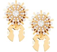 SmallCat 2 fundas de botón de diamantes de imitación, fundas de botón de clip de cristal dorado, botones decorativos formales, accesorios de costura para mujeres y hombres, fiestas, vida cotidiana