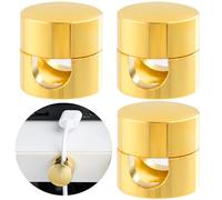 SmallCat 3 juegos de soportes de carga para cables, soportes de anclaje de cable ajustables dorados, clips de metal adhesivos, organizadores de cables para escritorio, oficina, mesita de noche