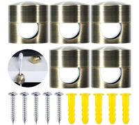 SmallCat 5 juegos de soportes de carga para cables, soportes de anclaje de cable ajustables de color cobre antiguo, clips de metal adhesivos, organizadores de cables para escritorio, oficina, mesita