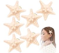 SmallCat 6 pinzas para el pelo de estrella de mar para mujer, antideslizantes, lindas horquillas de pelo de sirena, accesorios para el cabello largo y corto, fino y rizado