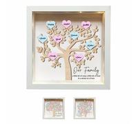 Smallduuck Árbol genealógico LED personalizado con 1-15 nombres Nuestra familia Un poco loca Un poco ruidosa y mucho amor Marco familiar Regalos para la abuela Mamá Abuela Esposa Amante