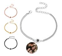 Smallduuck Círculo personalizado de proyección de fotos Pulseras de proyección de fotos Pulsera Parejas Te Quiero Pulsera Conmemorativa Regalos para el Día de la Madre Cumpleaños,Estilo 4