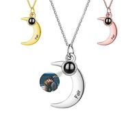 Smallduuck Collar personalizado de proyeccion de luna para mujer plata te quiero 100 idiomas collar de foto proyeccion collares regalo personalizado para navidad cumpleaños,Estilo 6