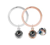 Smallduuck Llavero Personalizado Proyección de Foto Llavero Círculo Te Quiero 100 Idiomas Llavero Plata Conmemorativo Regalo de Cumpleaños Navidad San Valentín,Estilo 1